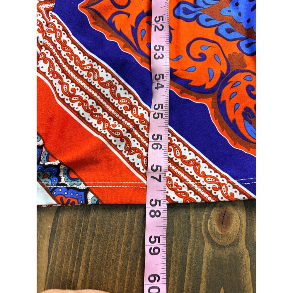 Chicos Halter Maxi Dress Womens XL Blue Orange Paisley Keyhole Boho - Picture 6 of 9